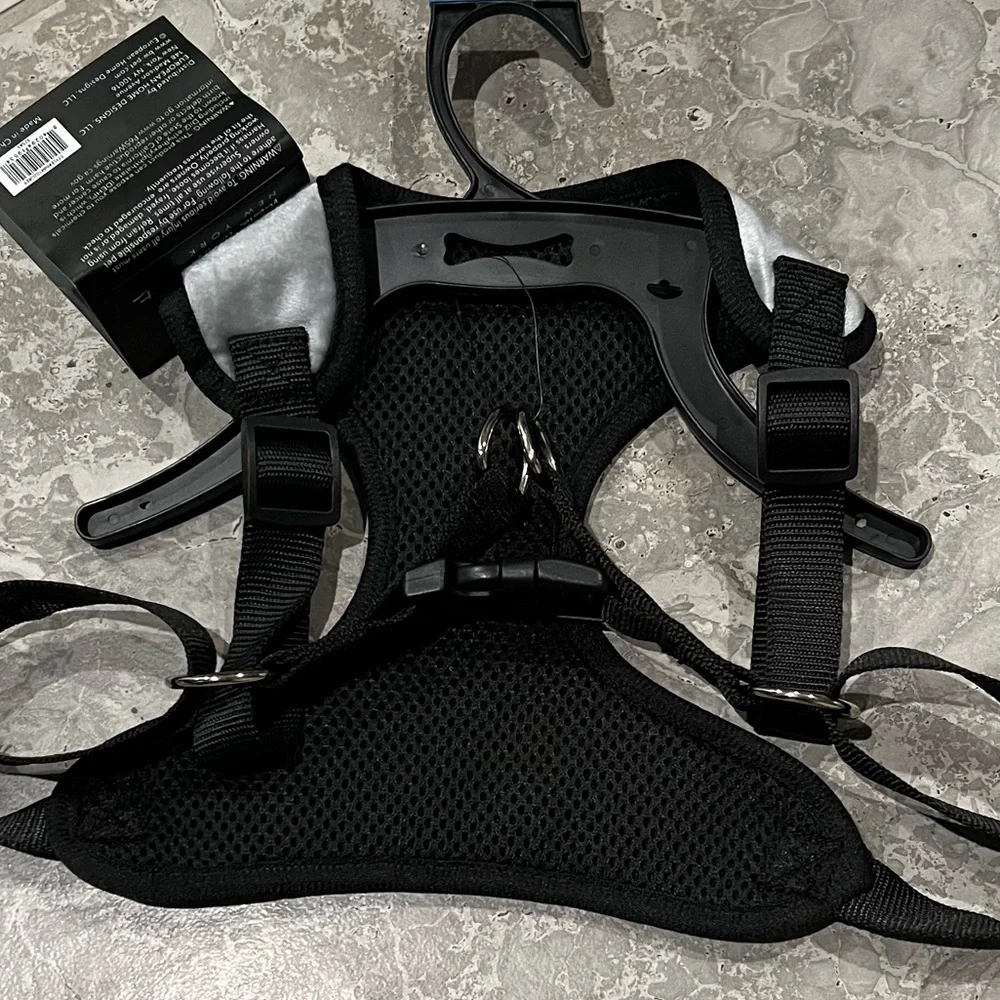 Nicole Miller Pets Harness Grey Velvet Size L NWT